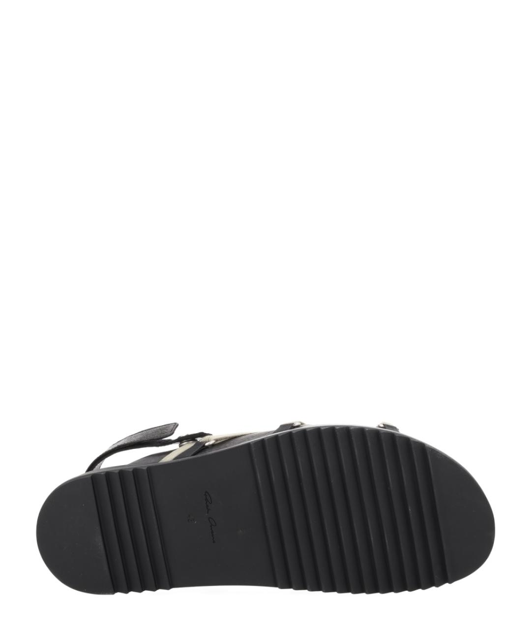 RICK OWENS Черные кожаные сандалии, фото 5