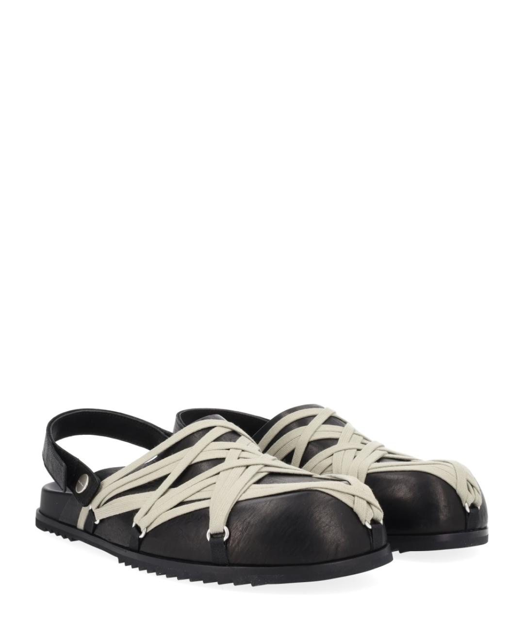 RICK OWENS Черные кожаные сандалии, фото 2