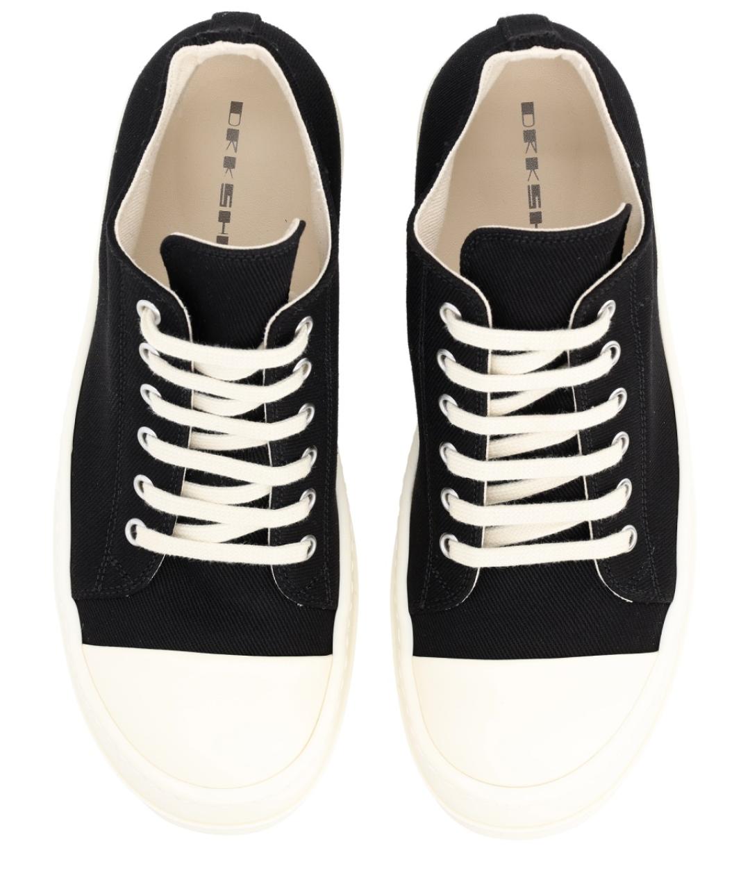 RICK OWENS DRKSHDW Черные текстильные кеды, фото 5