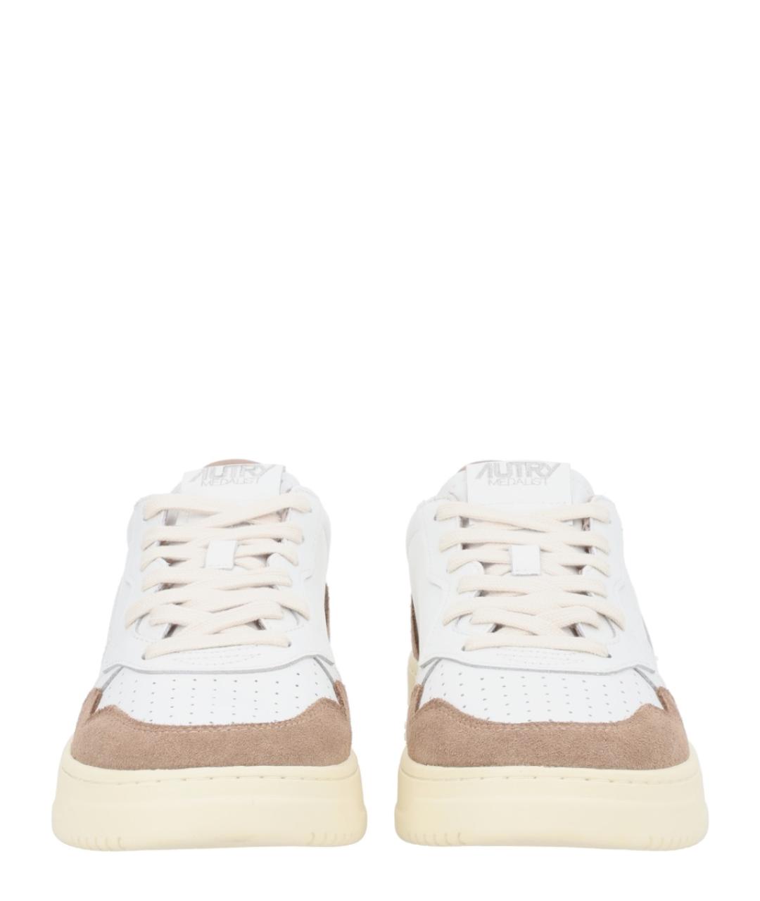 AUTRY Белые кожаные низкие кроссовки / кеды, фото 3