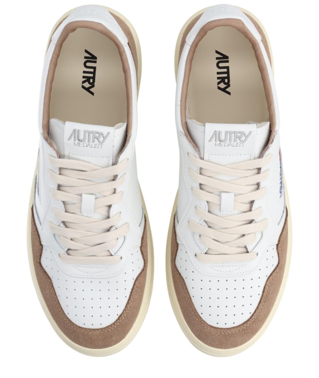 AUTRY Белые кожаные низкие кроссовки / кеды, фото 6
