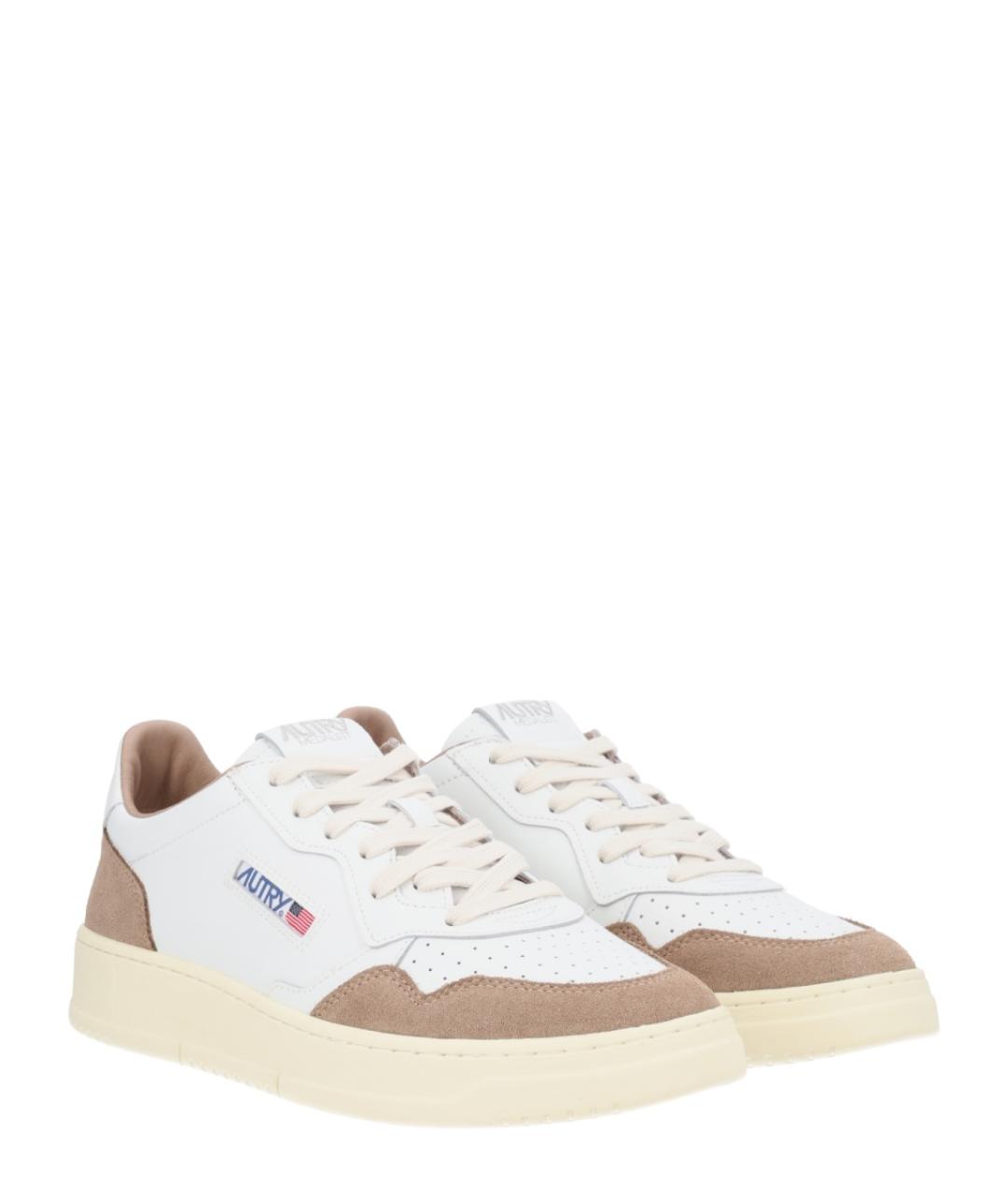 AUTRY Белые кожаные низкие кроссовки / кеды, фото 2