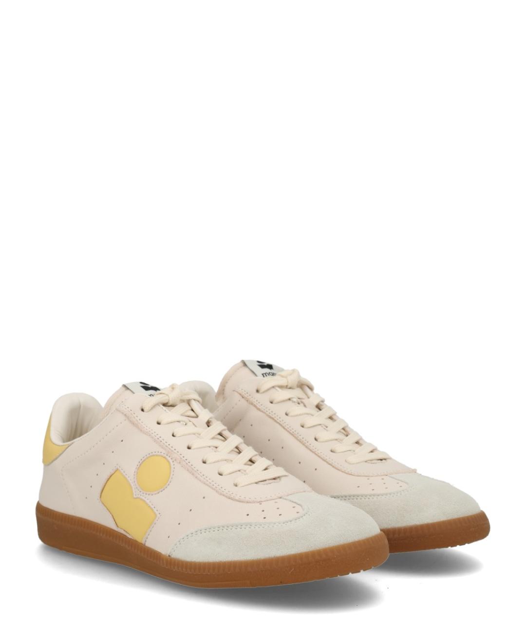 ISABEL MARANT Бежевые кожаные кеды, фото 2