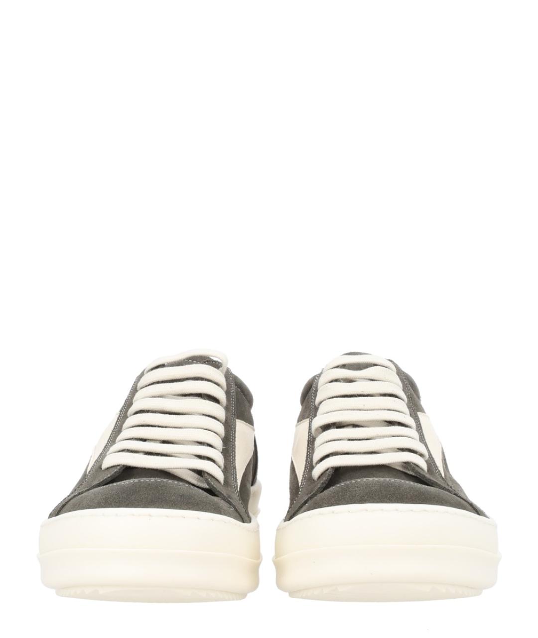 RICK OWENS Коричневые кожаные низкие кроссовки / кеды, фото 3