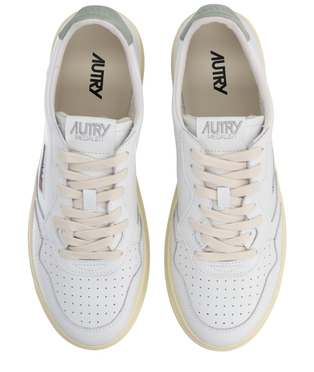 AUTRY Белые кожаные низкие кроссовки / кеды, фото 5