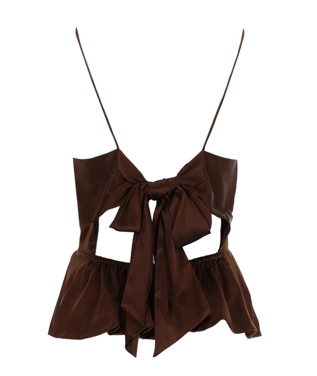 THE GARMENT Коричневая шелковая блузы, фото 2