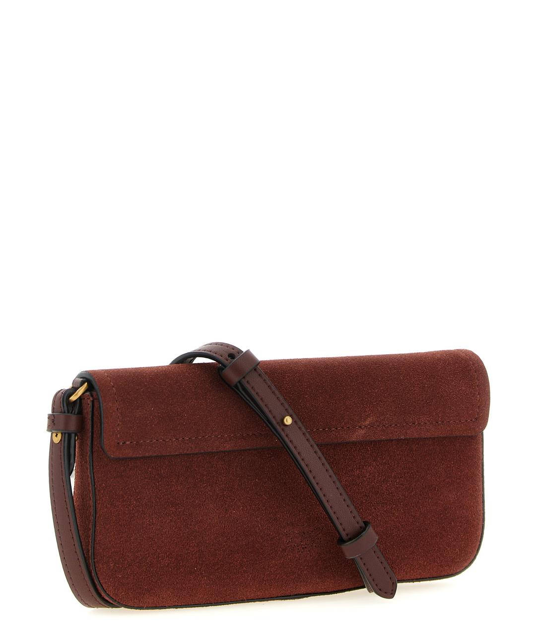 PINKO Бордовая замшевая сумка через плечо, фото 2