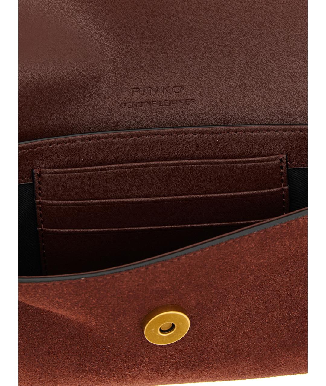 PINKO Бордовая замшевая сумка через плечо, фото 4