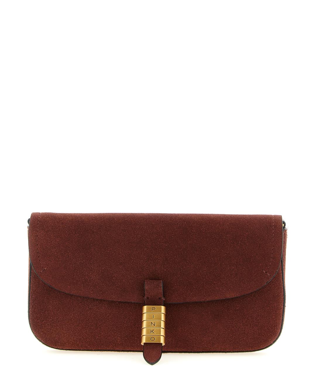 PINKO Бордовая замшевая сумка через плечо, фото 1