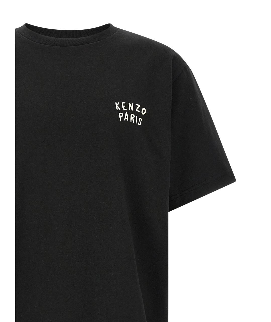 KENZO Черная хлопковая футболка, фото 3