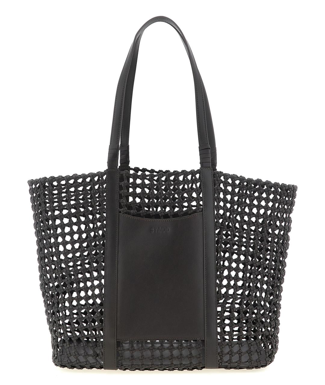 STAUD Коричневая кожаная сумка тоут, фото 1