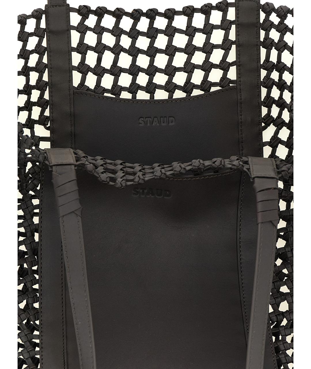 STAUD Коричневая кожаная сумка тоут, фото 4