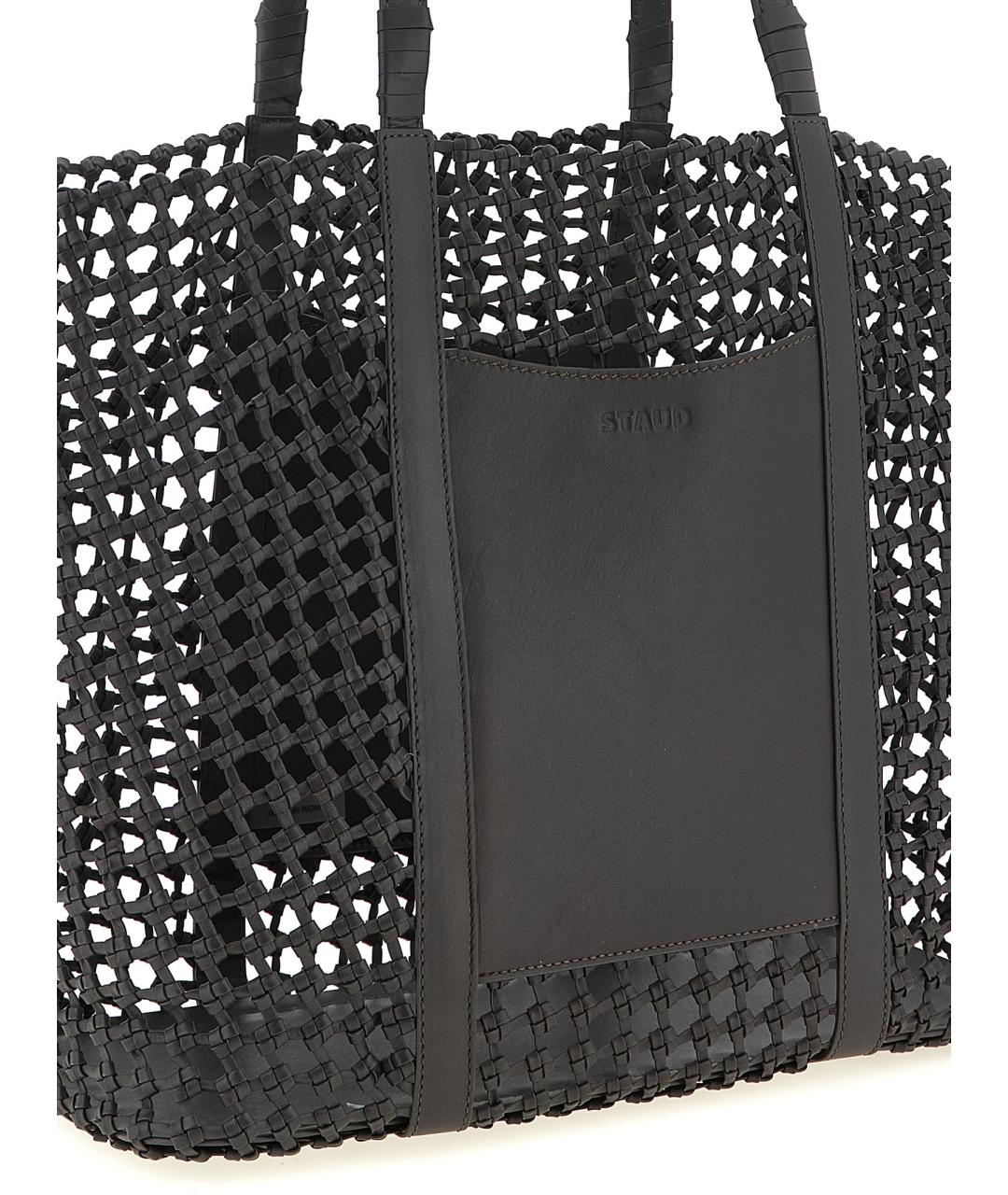 STAUD Коричневая кожаная сумка тоут, фото 3