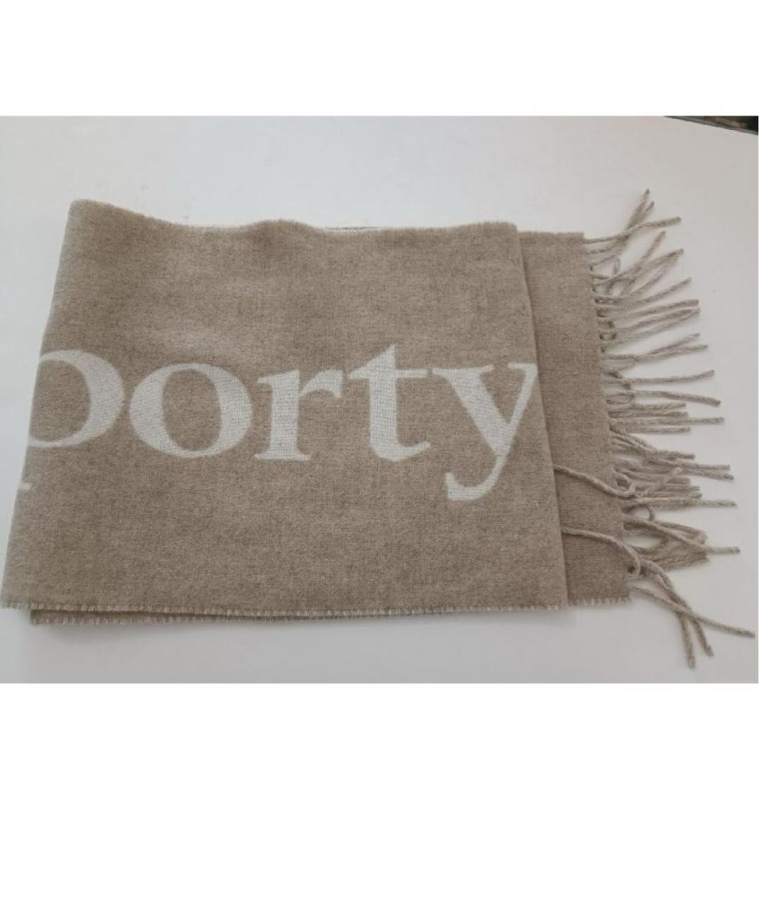 SPORTY AND RICH Бежевый шерстяной шарф, фото 2