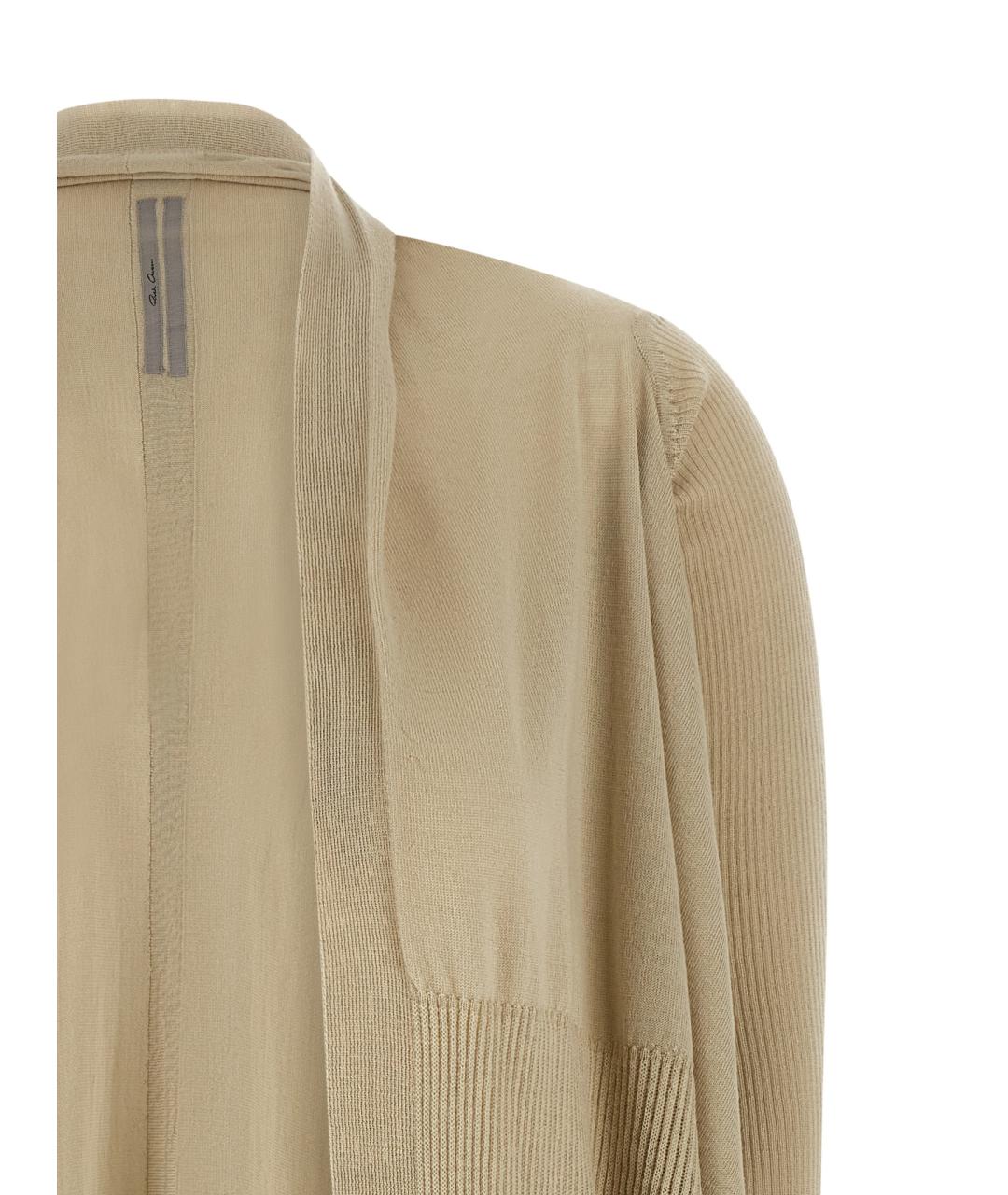 RICK OWENS Бежевый шерстяной кардиган, фото 3
