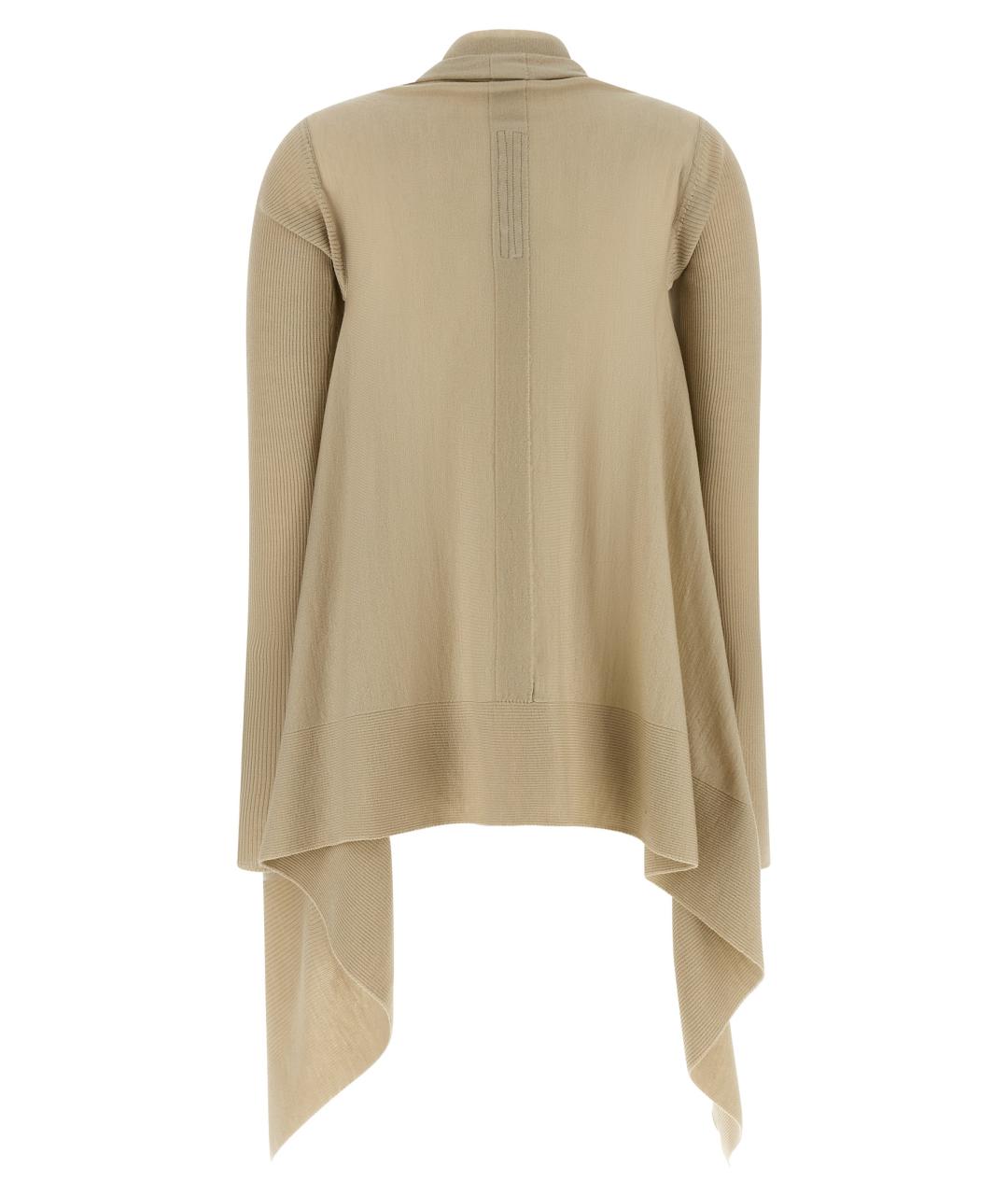 RICK OWENS Бежевый шерстяной кардиган, фото 2