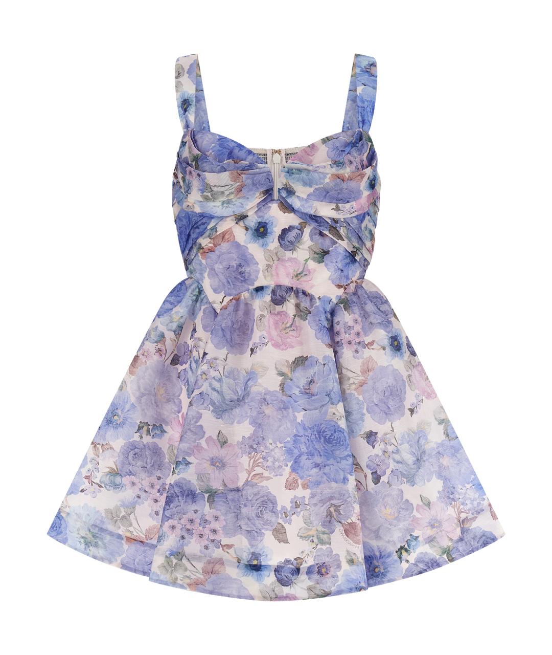 ZIMMERMANN Голубое льняное коктейльное платье, фото 1