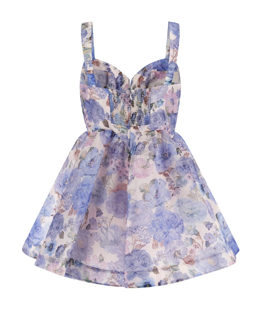 ZIMMERMANN Голубое льняное коктейльное платье, фото 2