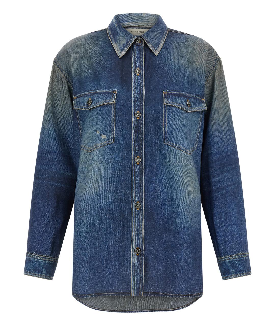 GOLDEN GOOSE DELUXE BRAND Синяя деним рубашка, фото 1