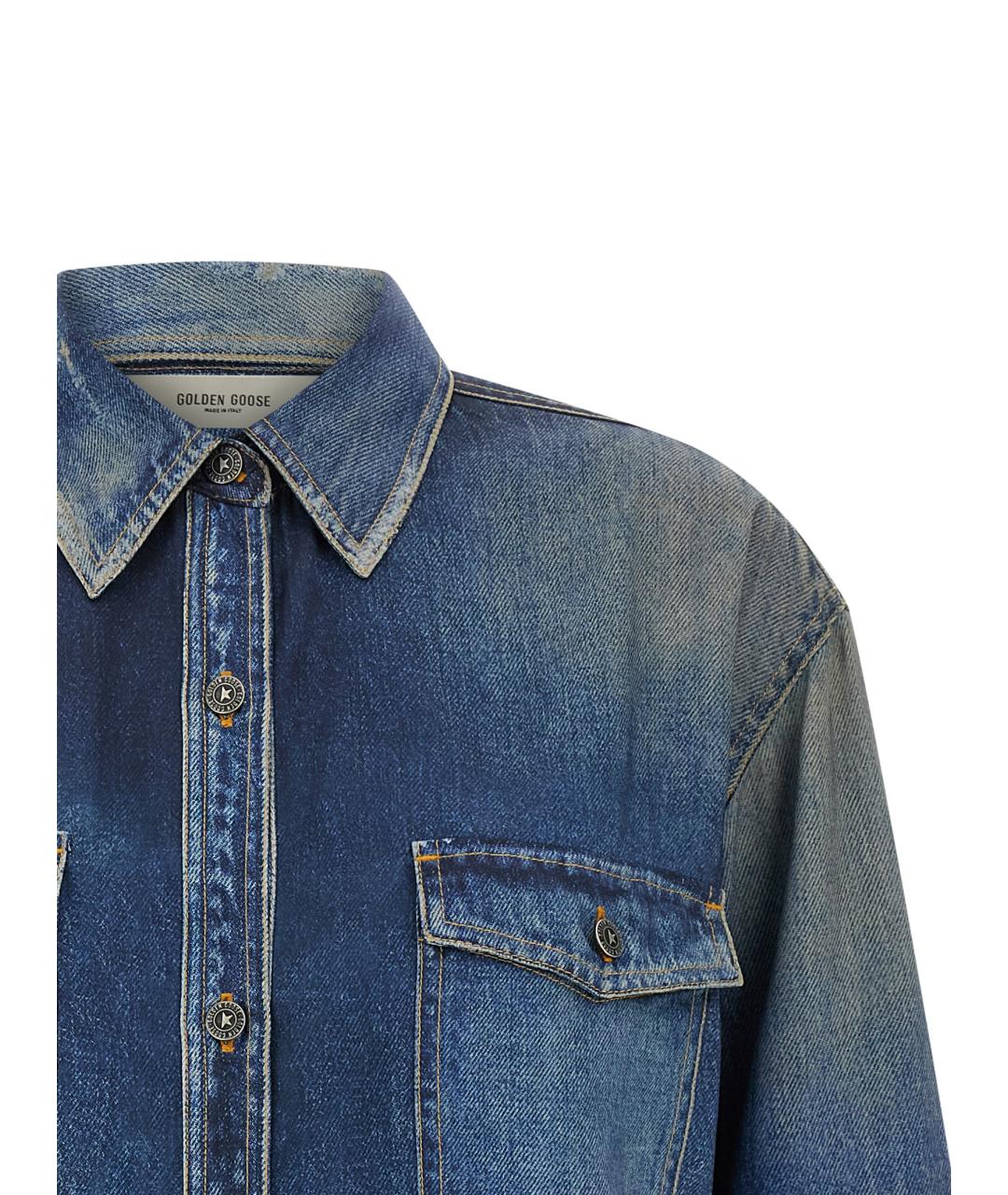 GOLDEN GOOSE DELUXE BRAND Синяя деним рубашка, фото 3