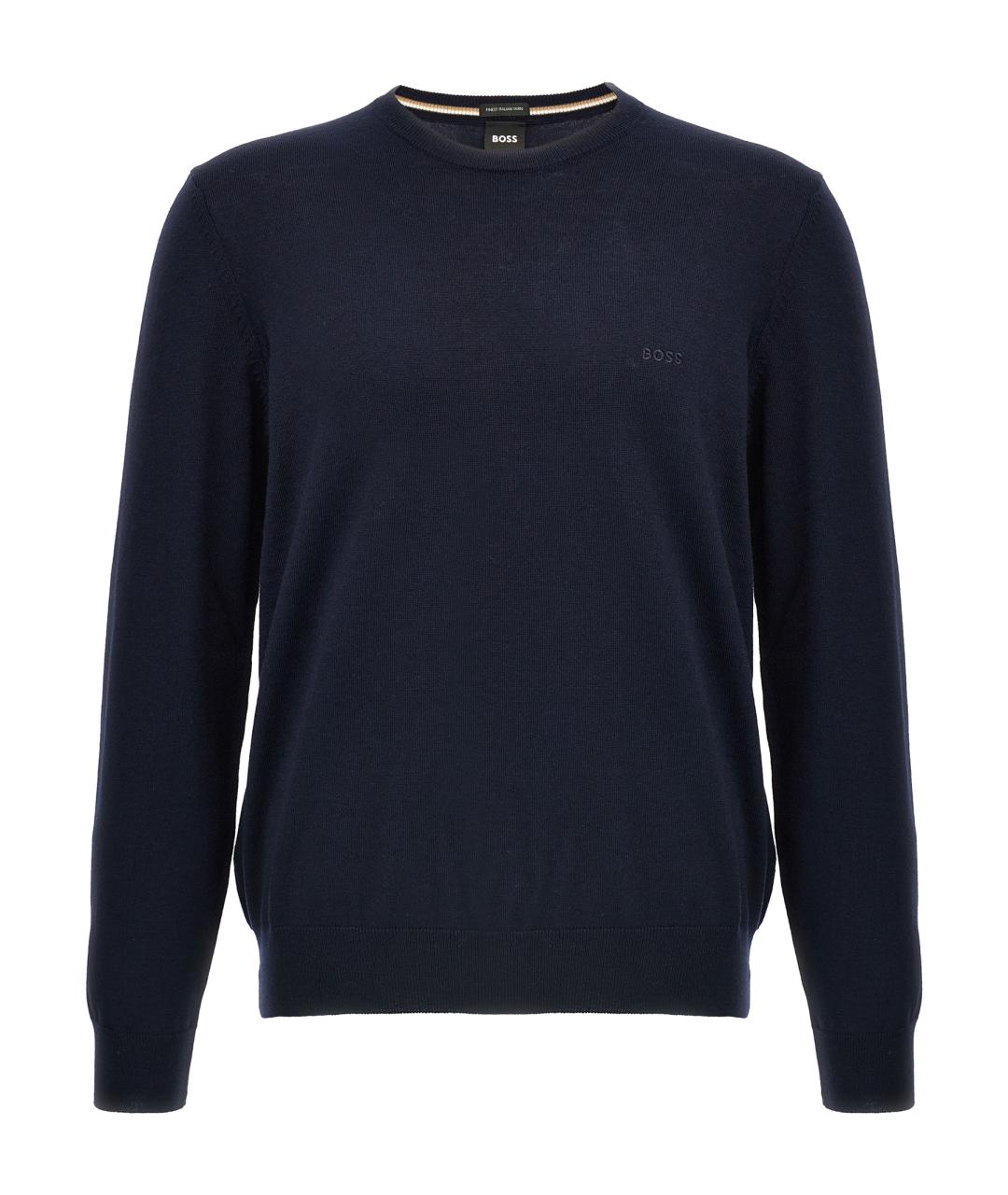 HUGO BOSS Темно-синий шерстяной джемпер / свитер, фото 1
