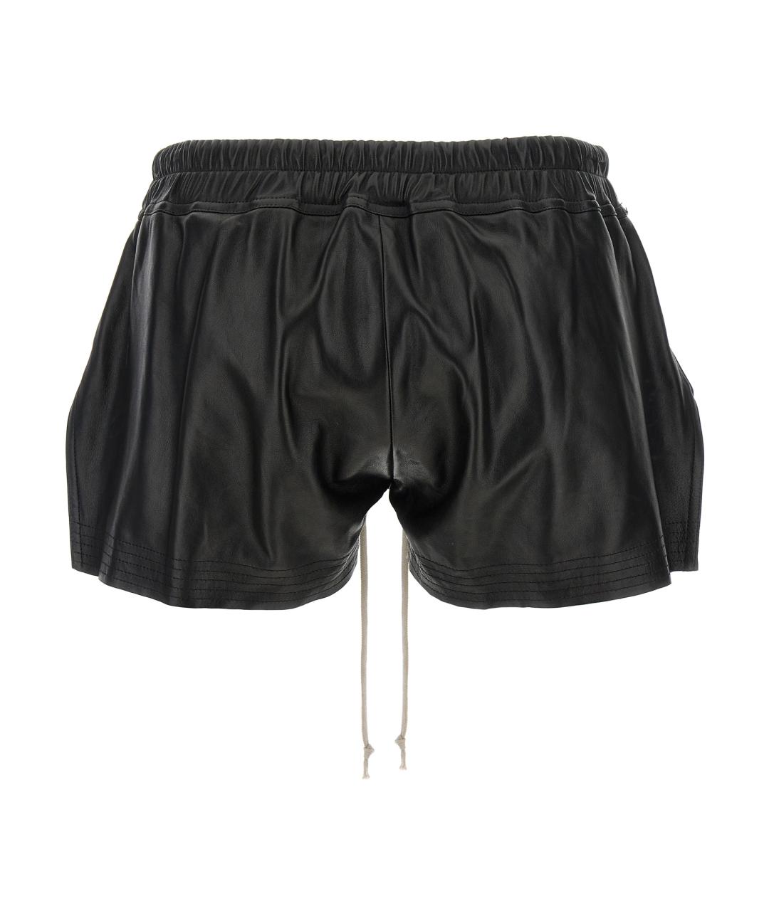 RICK OWENS Черные кожаные шорты, фото 2