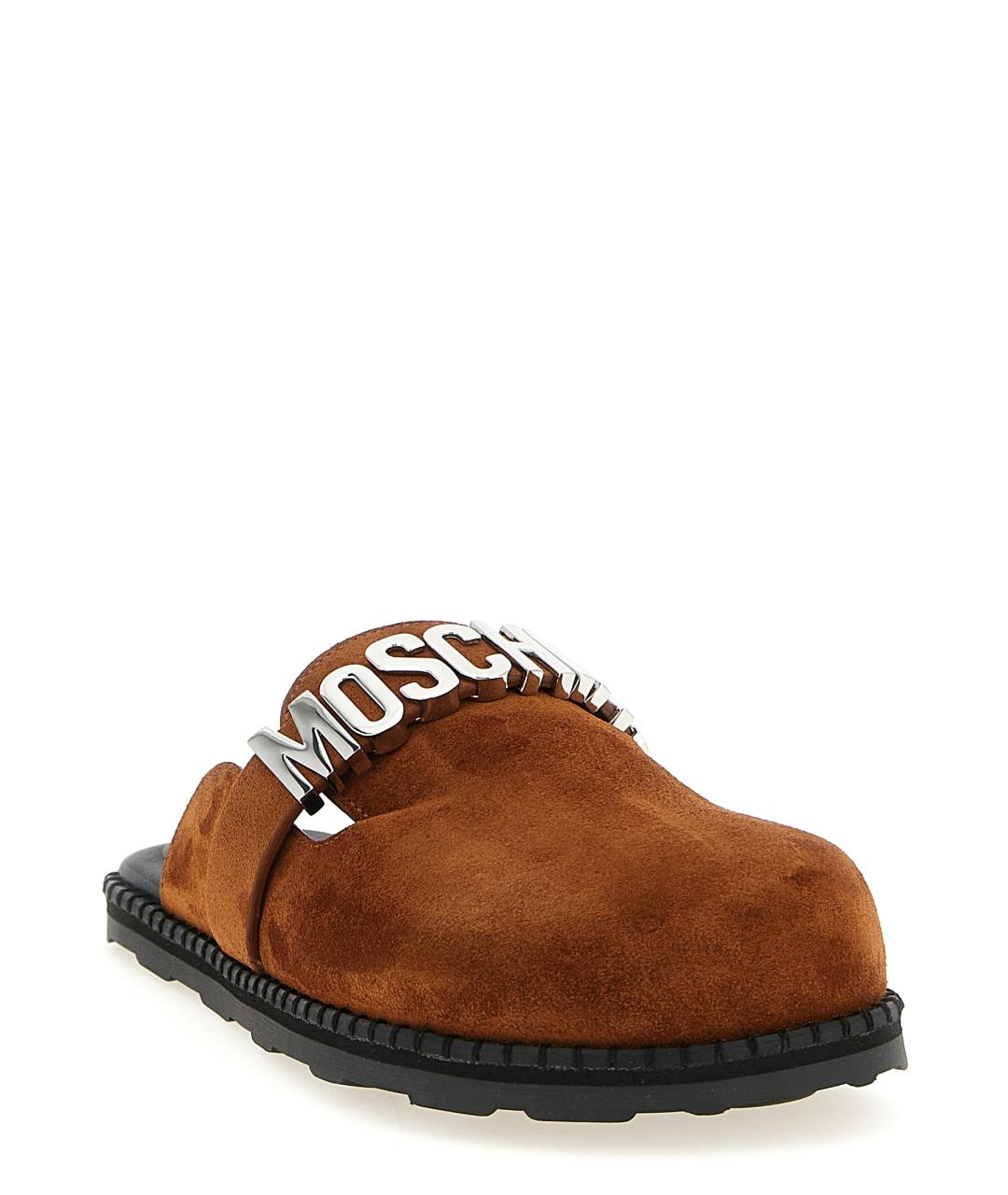 MOSCHINO Коричневые замшевые сабо, фото 2