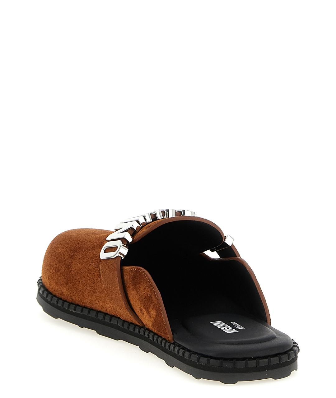 MOSCHINO Коричневые замшевые сабо, фото 3