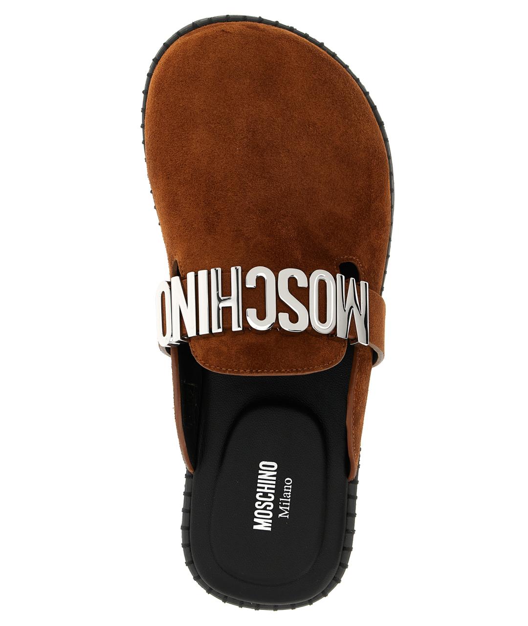 MOSCHINO Коричневые замшевые сабо, фото 4