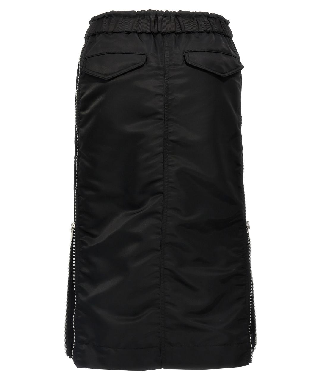SACAI Черная полиамидовая юбка миди, фото 2