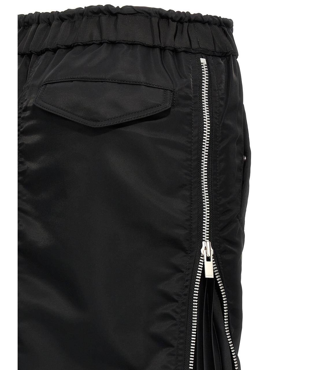 SACAI Черная полиамидовая юбка миди, фото 5