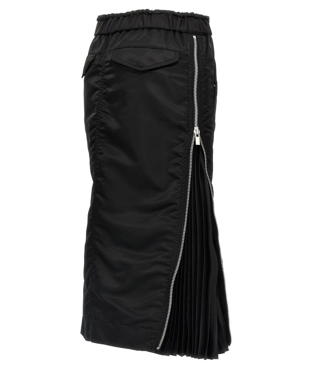 SACAI Черная полиамидовая юбка миди, фото 3