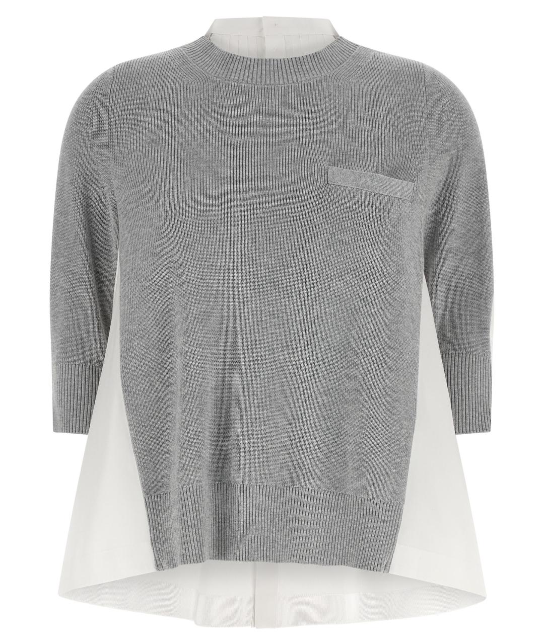 SACAI Серый хлопковый джемпер / свитер, фото 1