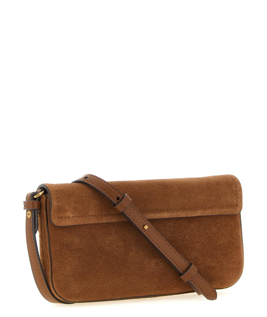 PINKO Коричневая замшевая сумка через плечо, фото 2