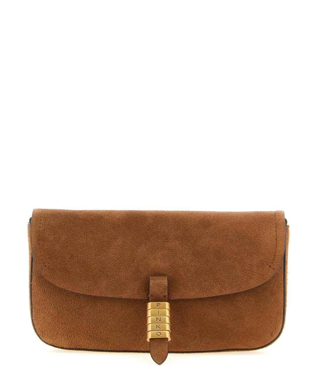 PINKO Коричневая замшевая сумка через плечо, фото 1