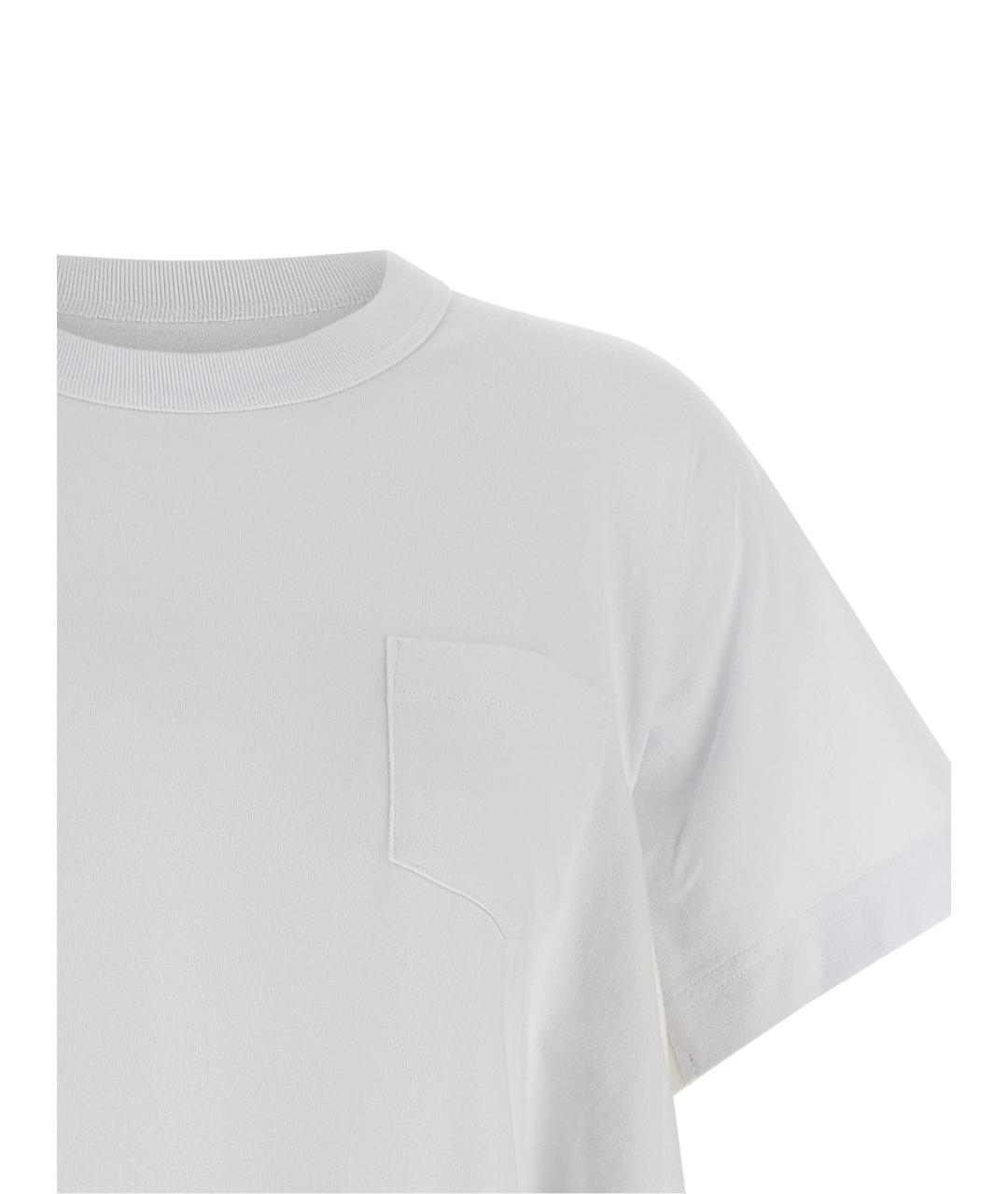 SACAI Белая хлопковая футболка, фото 3