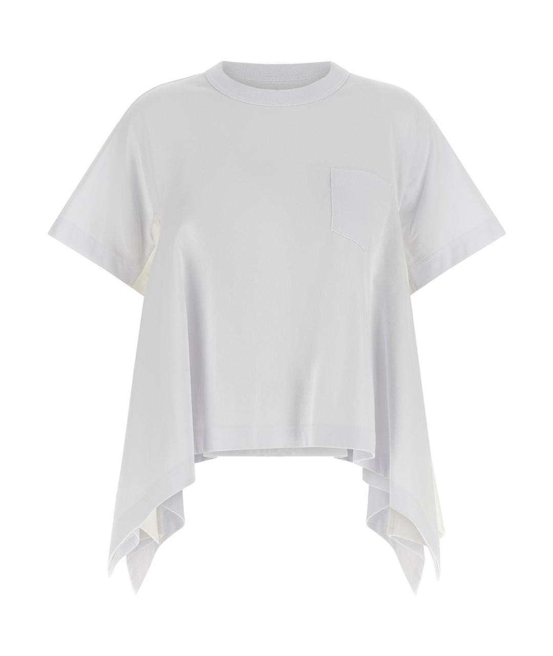 SACAI Белая хлопковая футболка, фото 1