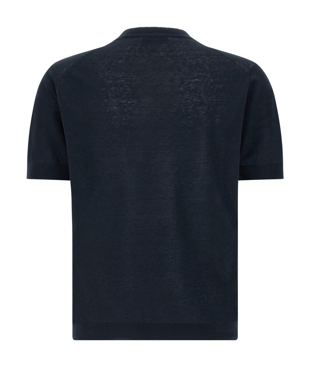 ZANONE Темно-синий льняной джемпер / свитер, фото 2