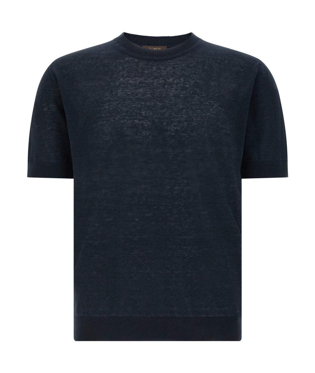 ZANONE Темно-синий льняной джемпер / свитер, фото 1