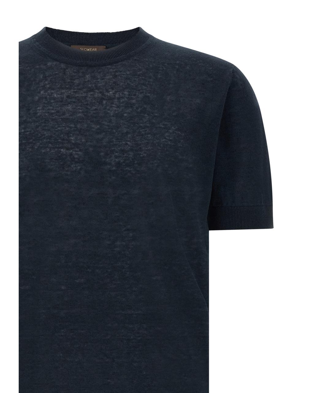 ZANONE Темно-синий льняной джемпер / свитер, фото 3