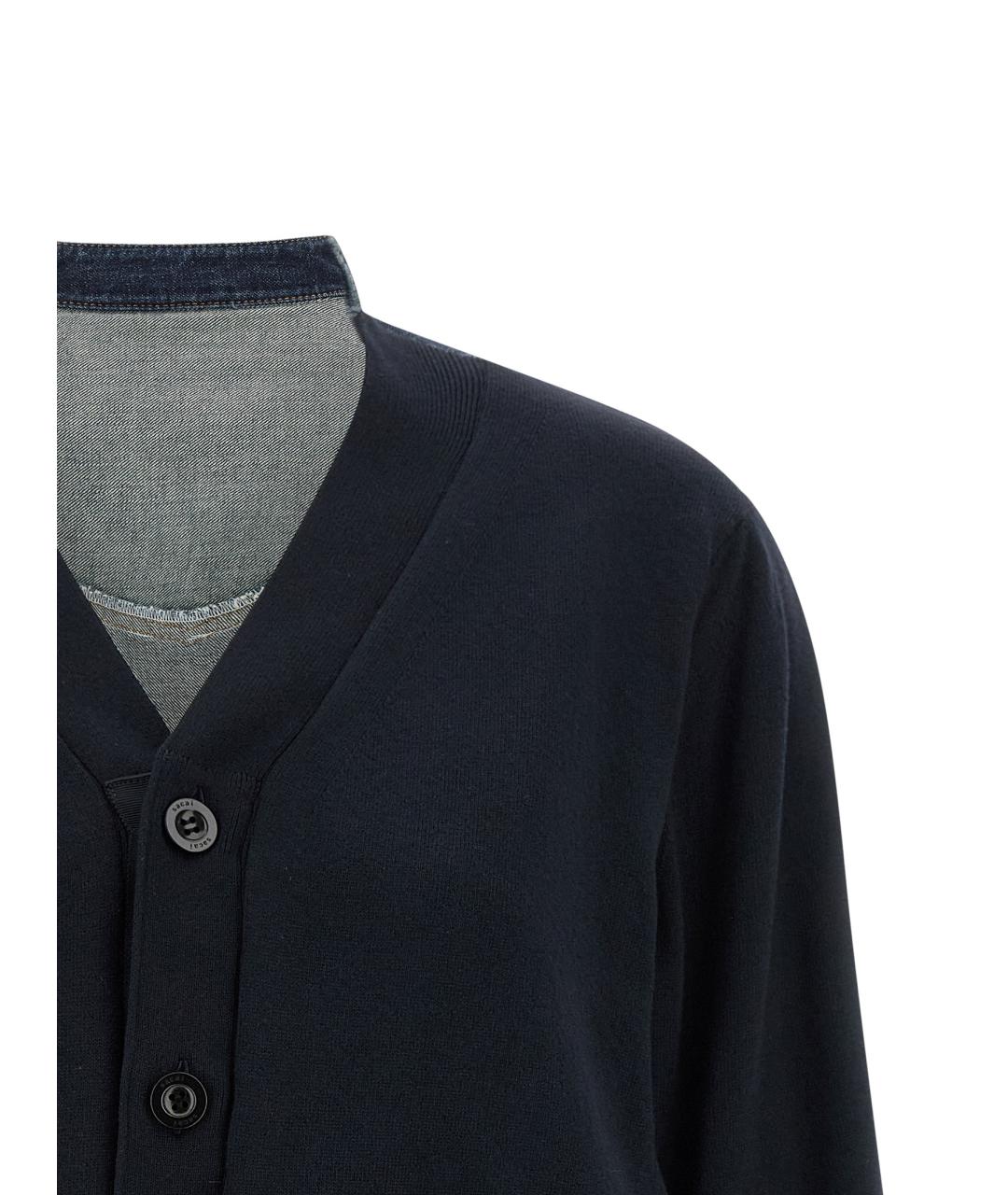SACAI Темно-синий хлопковый кардиган, фото 3
