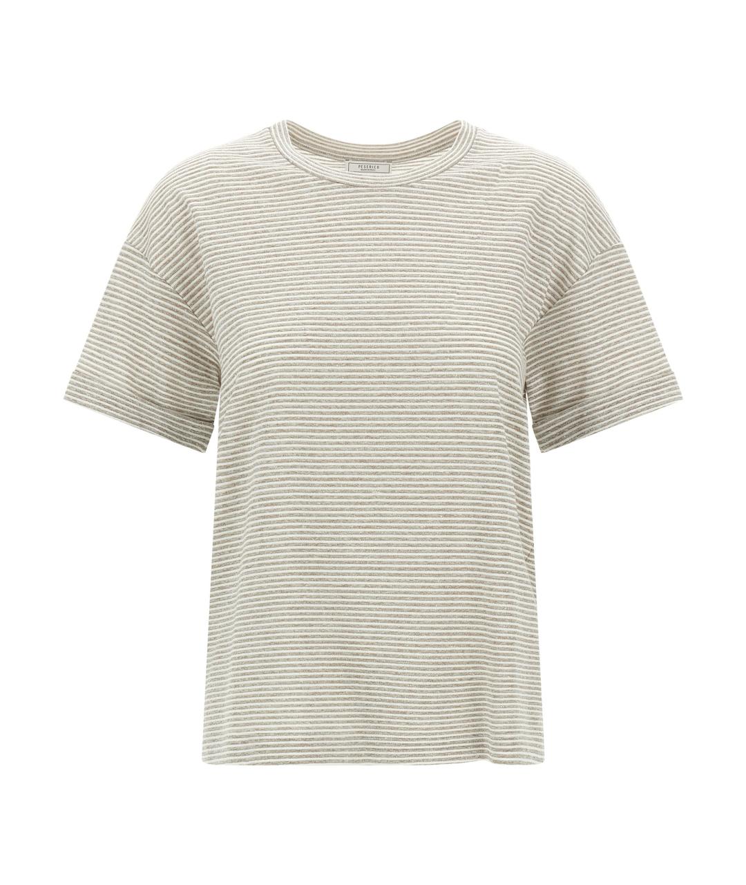 PESERICO Бежевая льняная футболка, фото 1