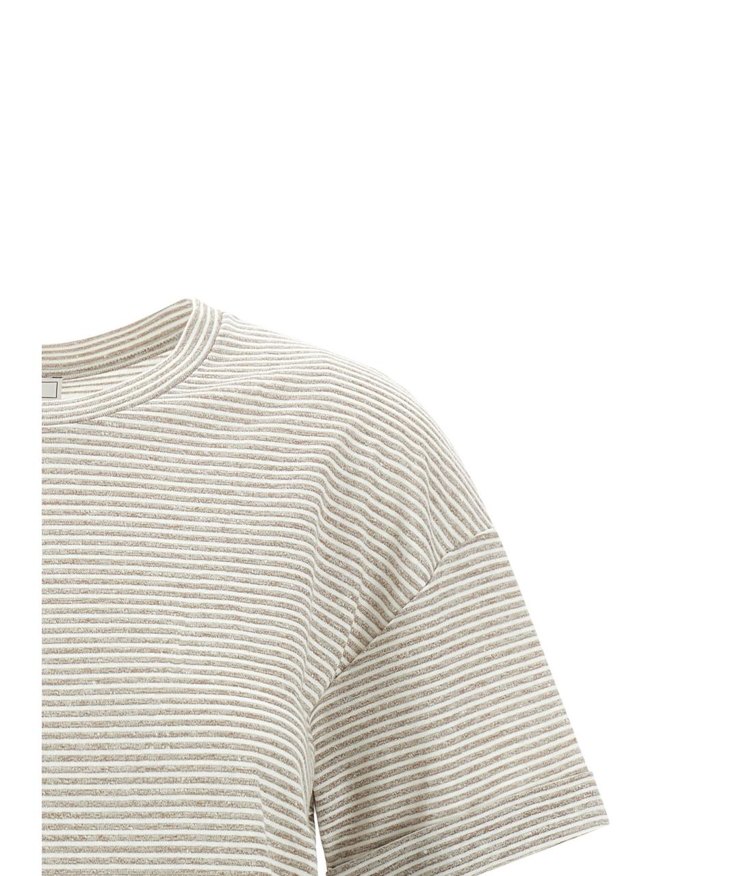 PESERICO Бежевая льняная футболка, фото 3