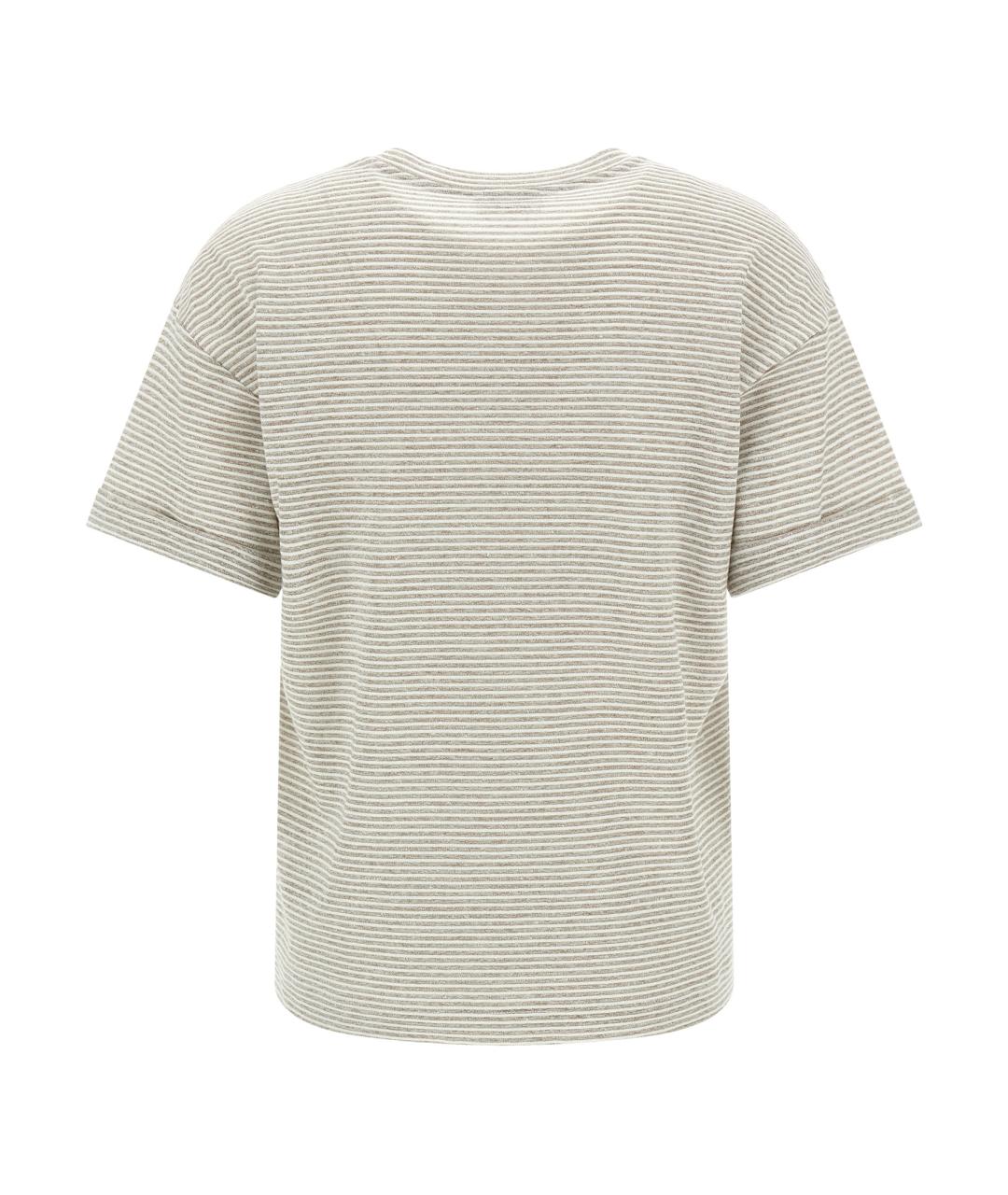 PESERICO Бежевая льняная футболка, фото 2