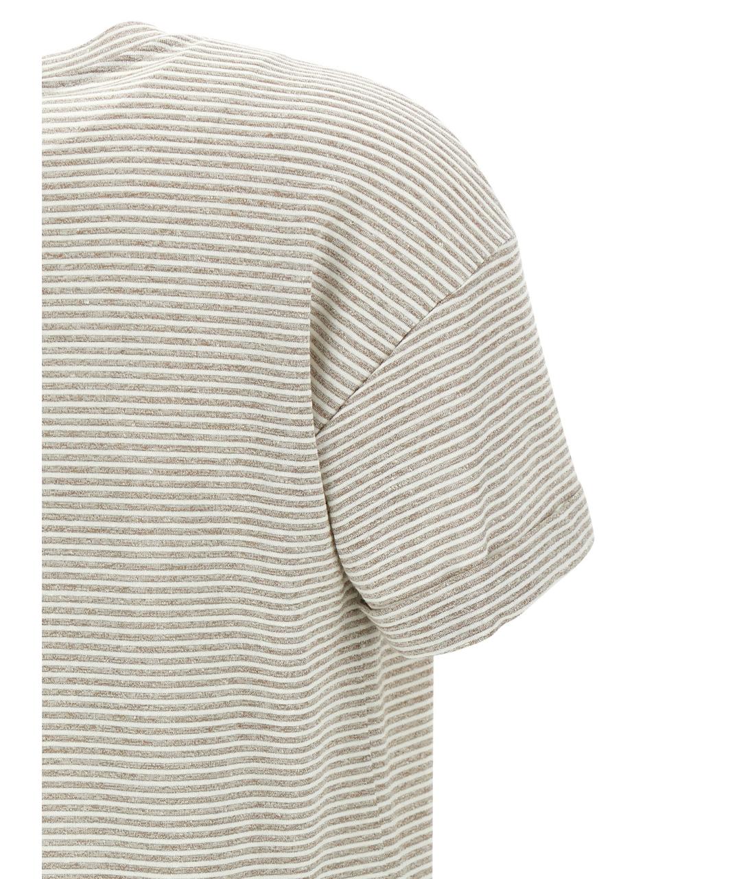 PESERICO Бежевая льняная футболка, фото 4