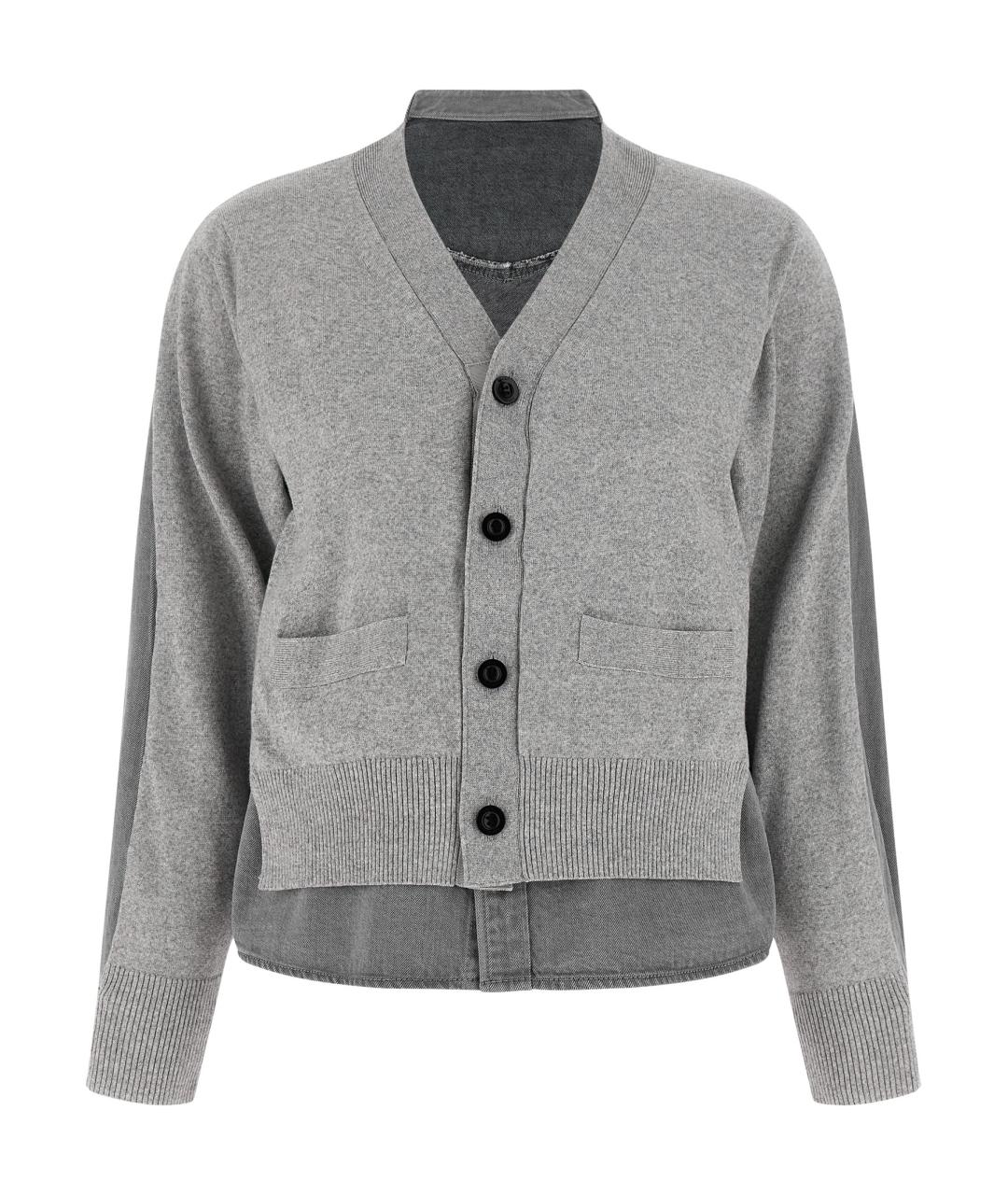 SACAI Серый хлопковый кардиган, фото 1