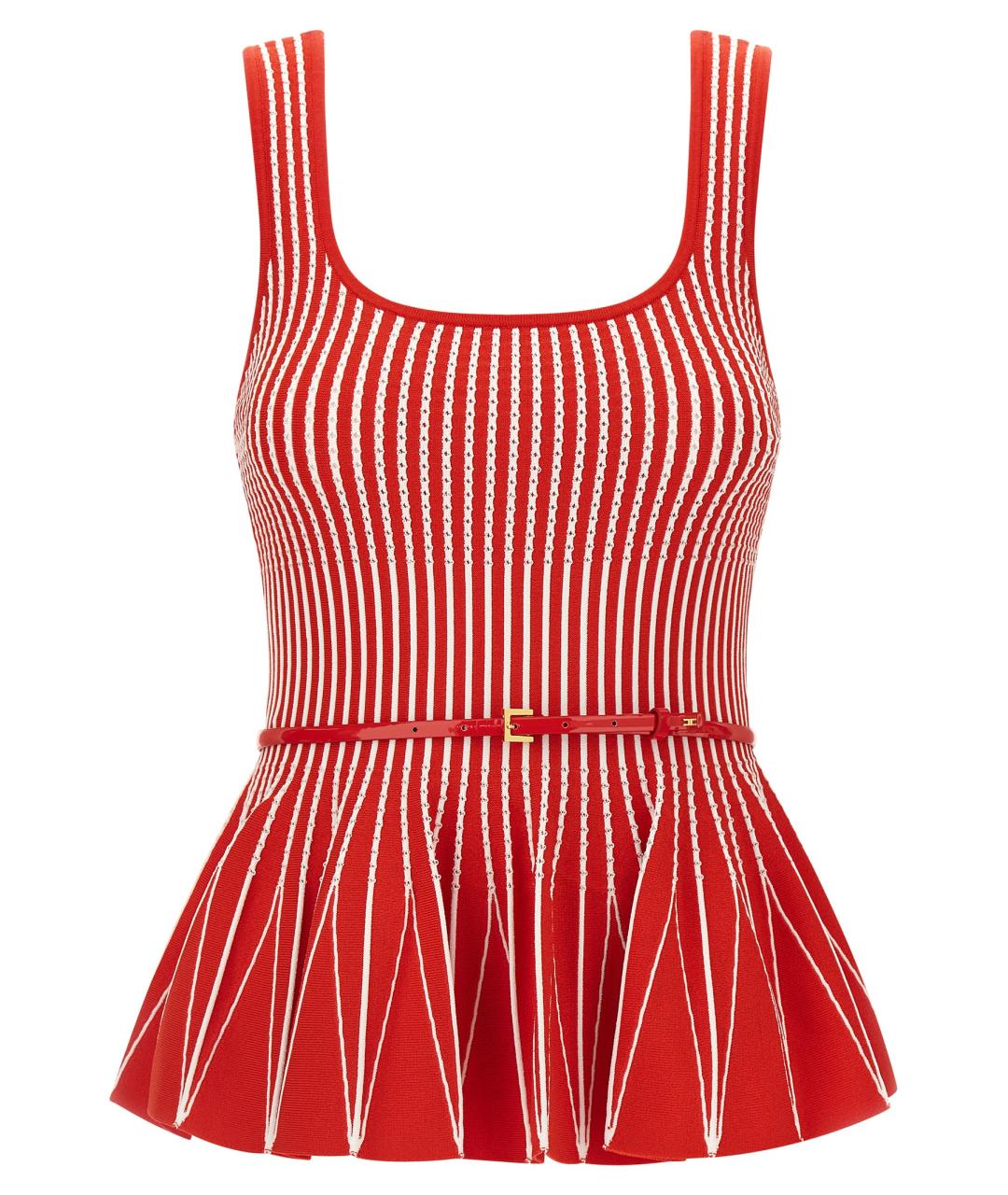 ELISABETTA FRANCHI Красная вискозная майка, фото 1