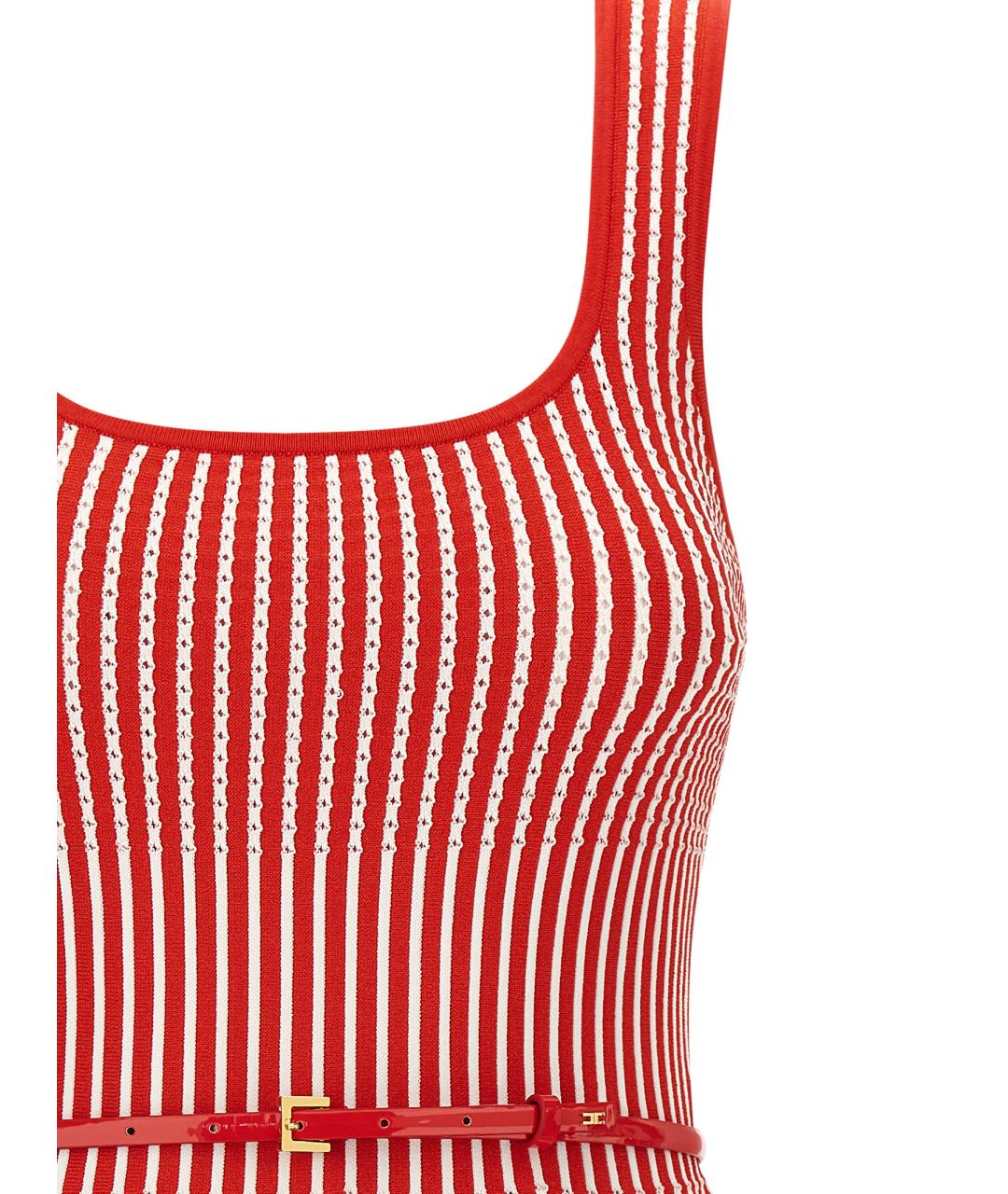 ELISABETTA FRANCHI Красная вискозная майка, фото 3