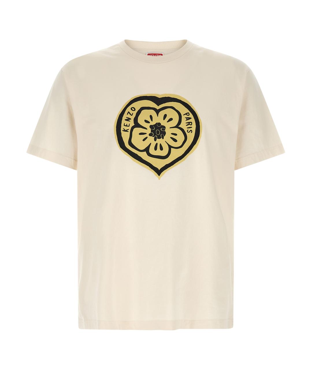 KENZO Бежевая хлопковая футболка, фото 1