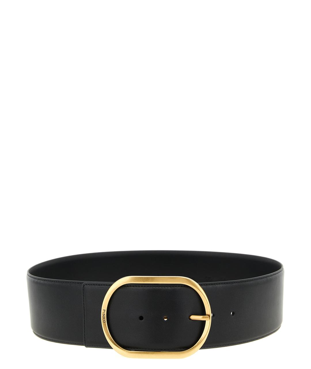 PINKO Черный кожаный ремень, фото 1